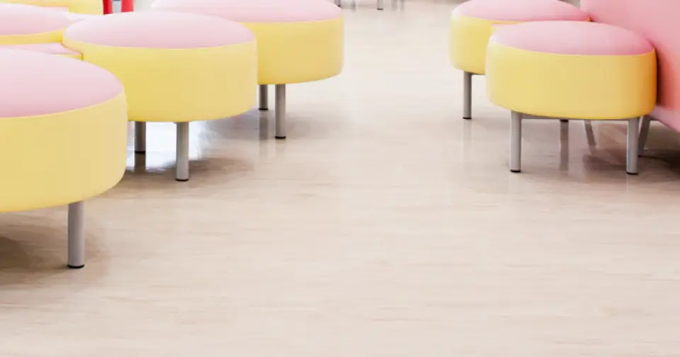 Preview of PVC Flooring placement.