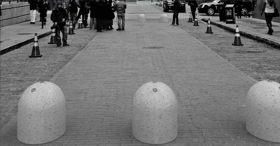 Preview of Bollards & Bike Racks placement.
