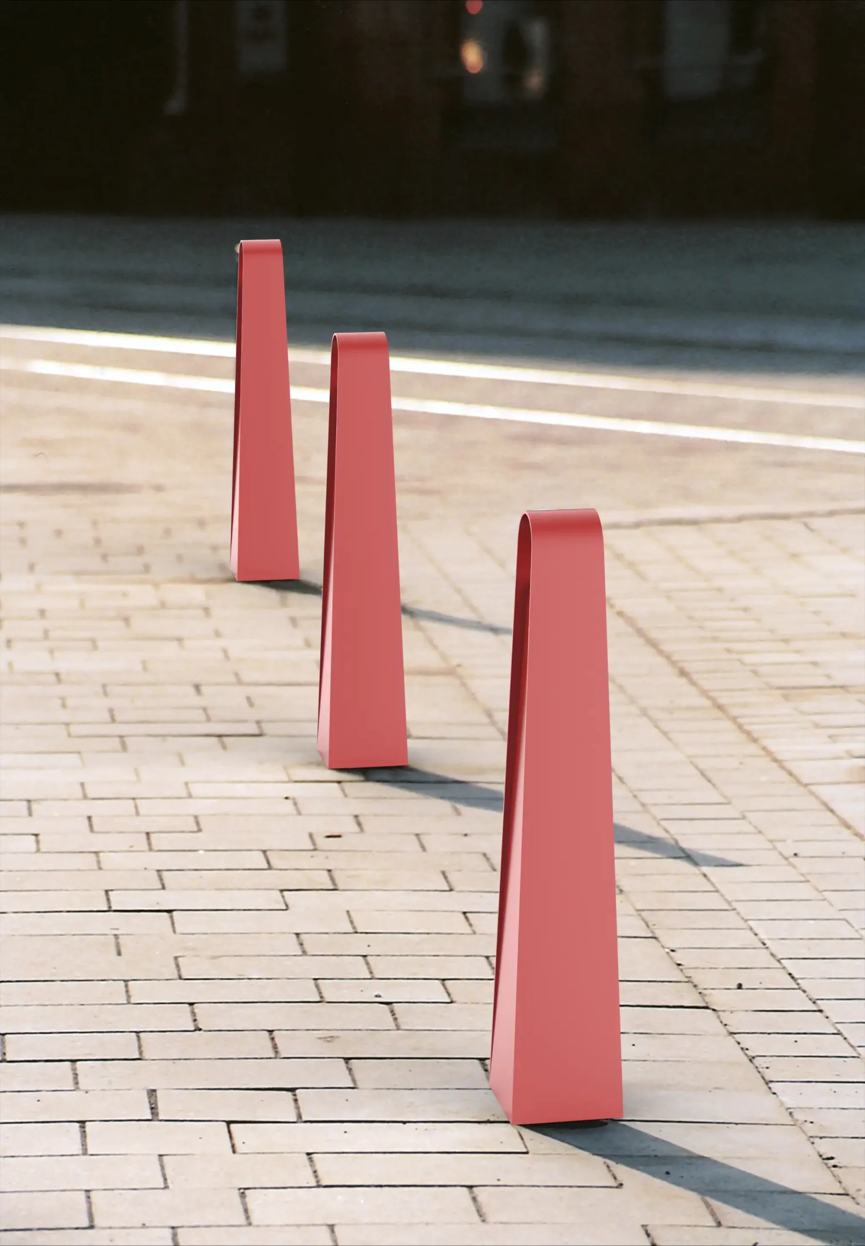 Preview of Bollards & Bike Racks placement.