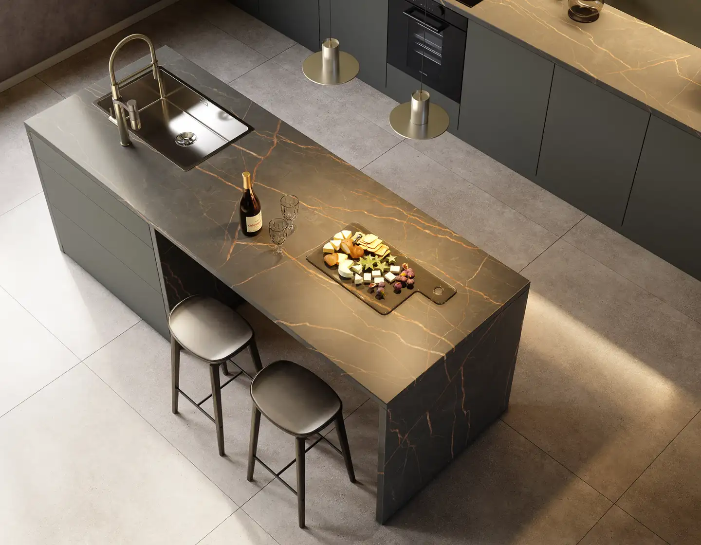 Preview of Table Tops & Kitchen Tops placement.